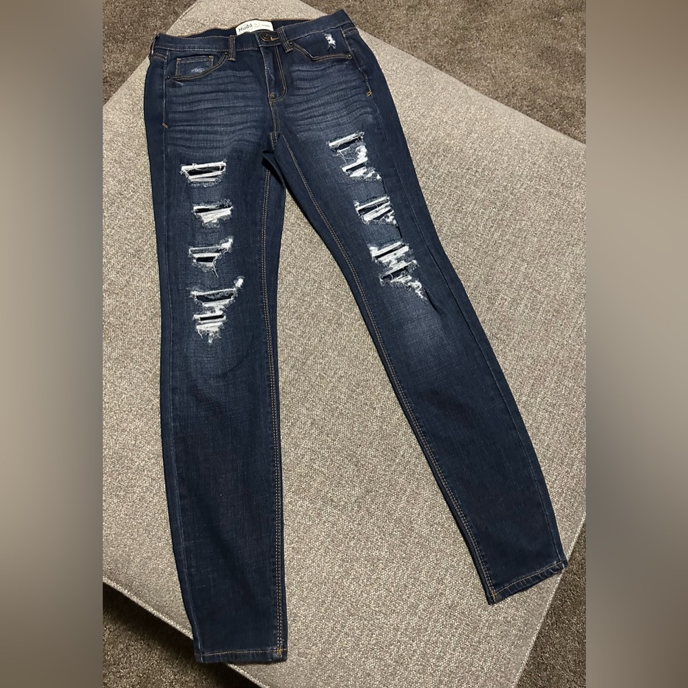 Mudd Flx Stretch Skinny Jeans Size 3/26W Distressed Pre-owned